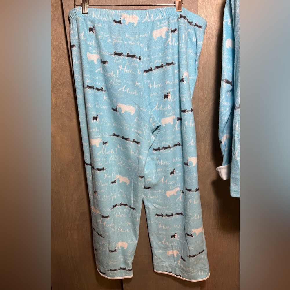 Cuddl Duds Blue Fleece Pajama Set L - Picture 2 of 6